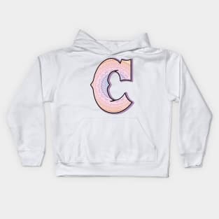 Mandala with alphabet C Kids Hoodie